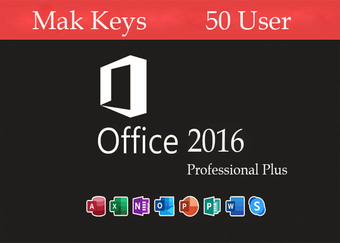 Ms Office 2016 de 50 usuarios favorable más Windows Mak License Keys Online Activated